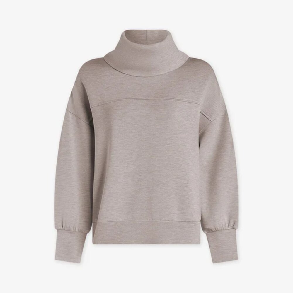 NWT Varley Priya Longline Sweat Taupe Marl Small